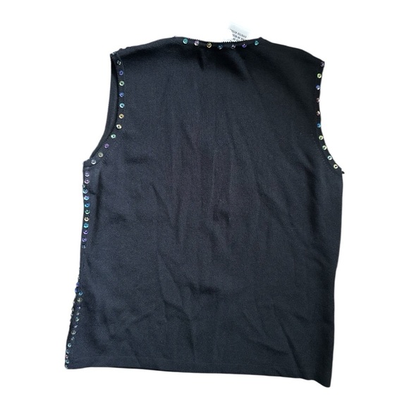 Joseph A. vintage black Vest with Rainbow sequins - Women’s Size L - Picture 4 of 5